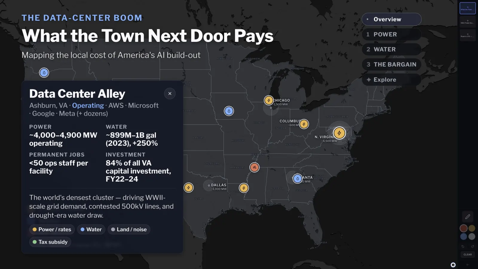 A map interactive a presenter zooms into mid-segment
